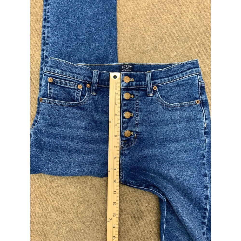 J Crew Jeans Womens 28 Mid Rise Button Fly Straight Stretch Crop Ankle Denim - Picture 4 of 10